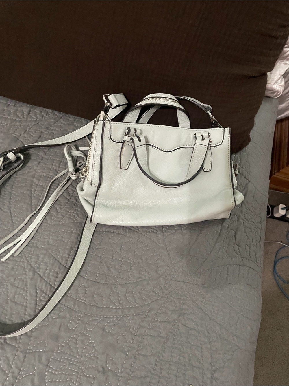 Rebecca Minkoff gray Leather Satchel Handbag